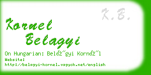 kornel belagyi business card